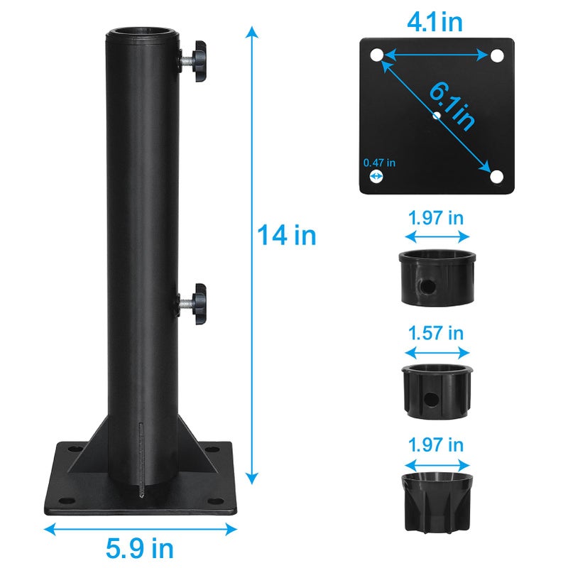 EliteShade USA Patio Umbrella Stand for Î¦1.5''-Î¦1.9'' Pole, Heavy Duty Umbrella Base Stand Deck Mount Umbrella Holder - Image 4