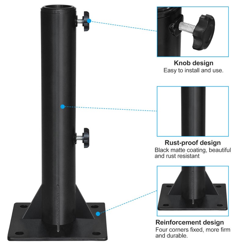 EliteShade USA Patio Umbrella Stand for Î¦1.5''-Î¦1.9'' Pole, Heavy Duty Umbrella Base Stand Deck Mount Umbrella Holder - Image 3