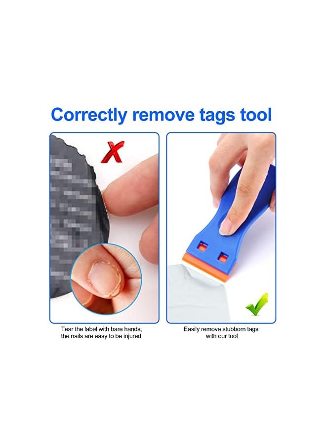 PROMASS promass 4 Pcs Plastic Razor Blade Scraper and 100 Pcs Blades, Remove Label Decal Tool, Plastic Razor Blade Scraper, Adhesive Remover for Stickers, Gaskets and Paints on Window Car Glass  - Image 5