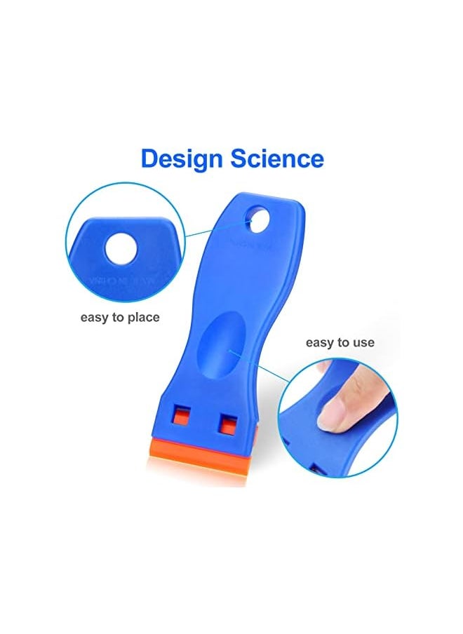 PROMASS promass 4 Pcs Plastic Razor Blade Scraper and 100 Pcs Blades, Remove Label Decal Tool, Plastic Razor Blade Scraper, Adhesive Remover for Stickers, Gaskets and Paints on Window Car Glass  - Image 4