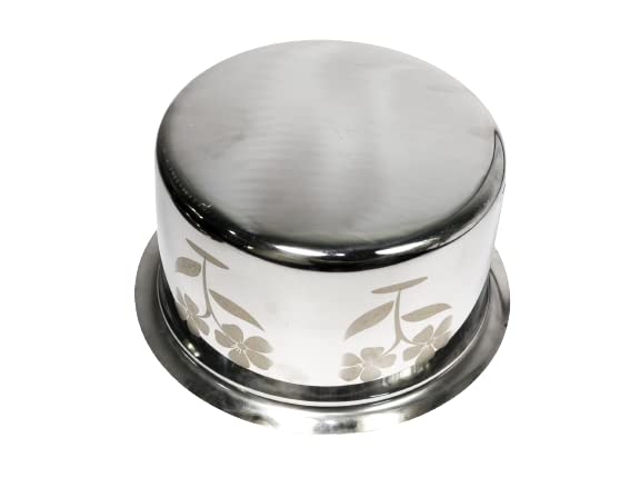 Sonanshi Sonanshi Stainless Steel Flower Laser Print Patila/Bhagona/Tapeli/Handi/Pot with LID (2 Litre)  - Image 4