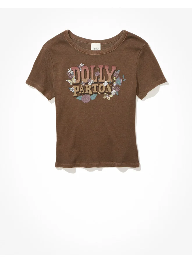 American Eagle AE Dolly Parton Graphic Baby Tee