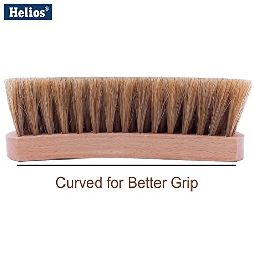 Helios 6.5 Inch 100% Horse Hair Shoe Brush - Big Size | Horse Hair Brush for Genuine Leather Shoes | for Leather Shoes | Cleaning, Polishing, Shining | Horse Hair | Long Bristles, Wooden Handle - Image 3