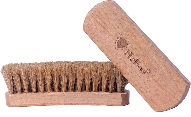 Helios 6.5 Inch 100% Horse Hair Shoe Brush - Big Size | Horse Hair Brush for Genuine Leather Shoes | for Leather Shoes | Cleaning, Polishing, Shining | Horse Hair | Long Bristles, Wooden Handle - Image 1