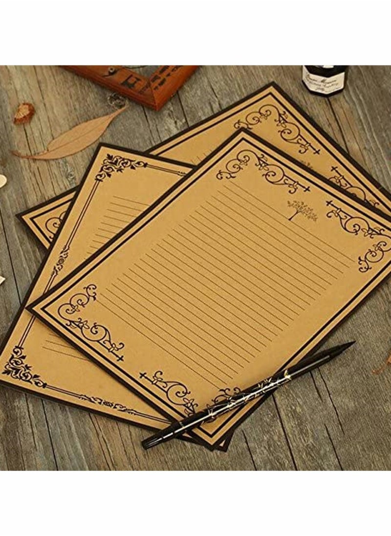 Generic Elegant Vintage Lined Writing Paper Set 8 Sheets 7x9 Inches Suitable for Letters Poems Invitations Notes and Printing Supplies  - Image 5