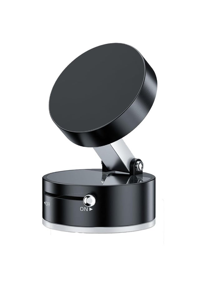 Magnetic Vacuum Suction Phone Holder , Sliding Lock Mechanism, Foldable 360° Adjustable Mount with Strong Magnetic Grip for Car, Wall, and Desk - Image 1