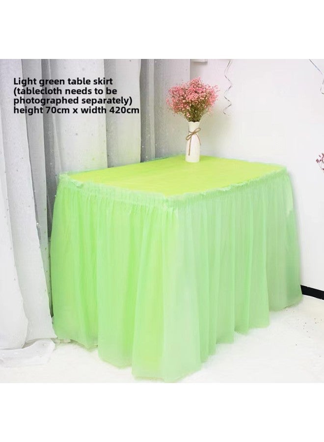 Thickened Waterproof Disposable Tablecloth For Birthday Party Wedding Celebration Reception Decorative Table Skirt-Color:Green-Specifications:Table Skirt 420*70 - Image 1