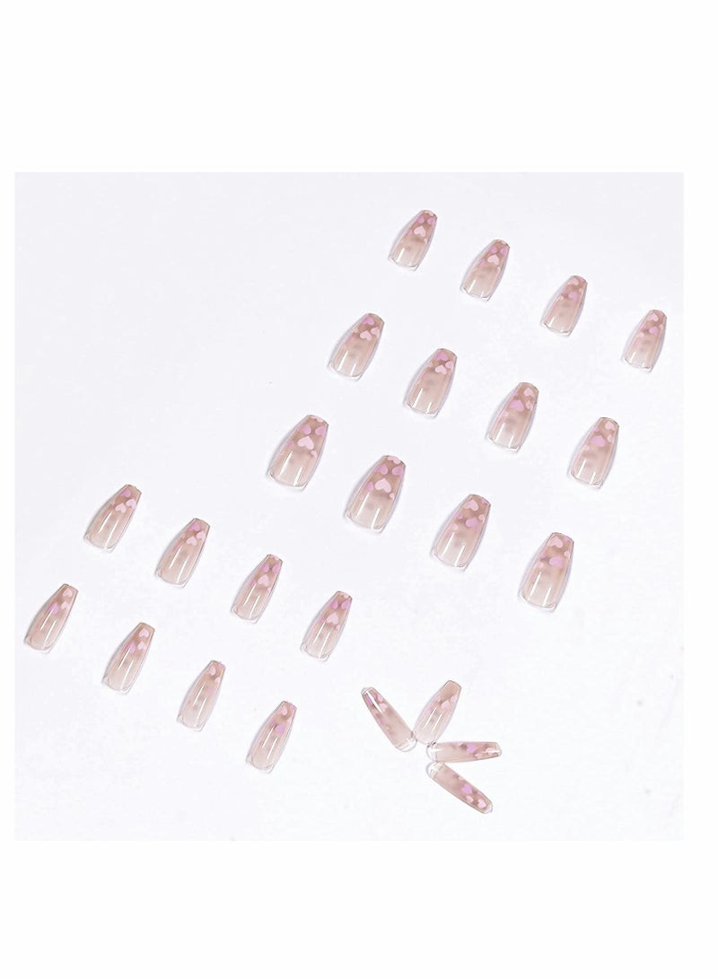 Excefore 30Pcs Long Coffin Press on Nails, Black Flame Fake Nails Matte False Nails Full Cover Glossy Acrylic Nails for Women and Girls - Image 1