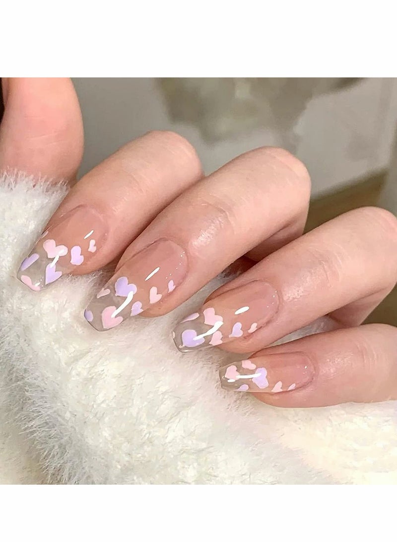 Excefore 30Pcs Long Coffin Press on Nails, Black Flame Fake Nails Matte False Nails Full Cover Glossy Acrylic Nails for Women and Girls - Image 4