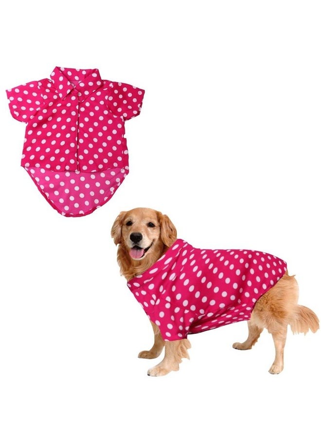 Sage Square Funky Soft Material Dog Shirt | Cool/Funky Print Pet | Soft Light Weight | Comfortable & Breathable Dog Clothing | Trendy Vest Outfit (Polka Pink) (Xxxlarge - 30Inch)  - Image 1
