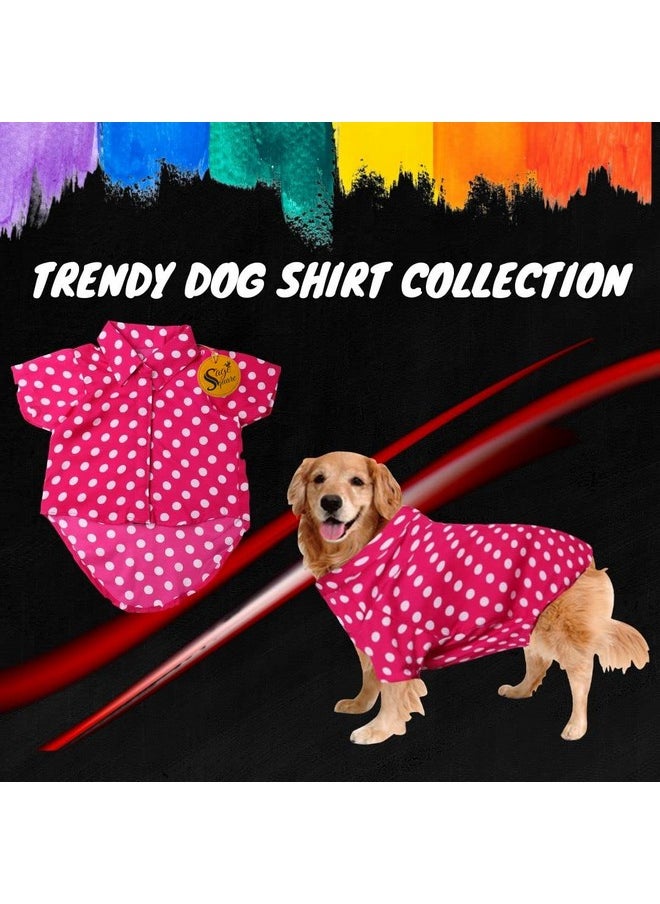Sage Square Funky Soft Material Dog Shirt | Cool/Funky Print Pet | Soft Light Weight | Comfortable & Breathable Dog Clothing | Trendy Vest Outfit (Polka Pink) (Xxxlarge - 30Inch)  - Image 2