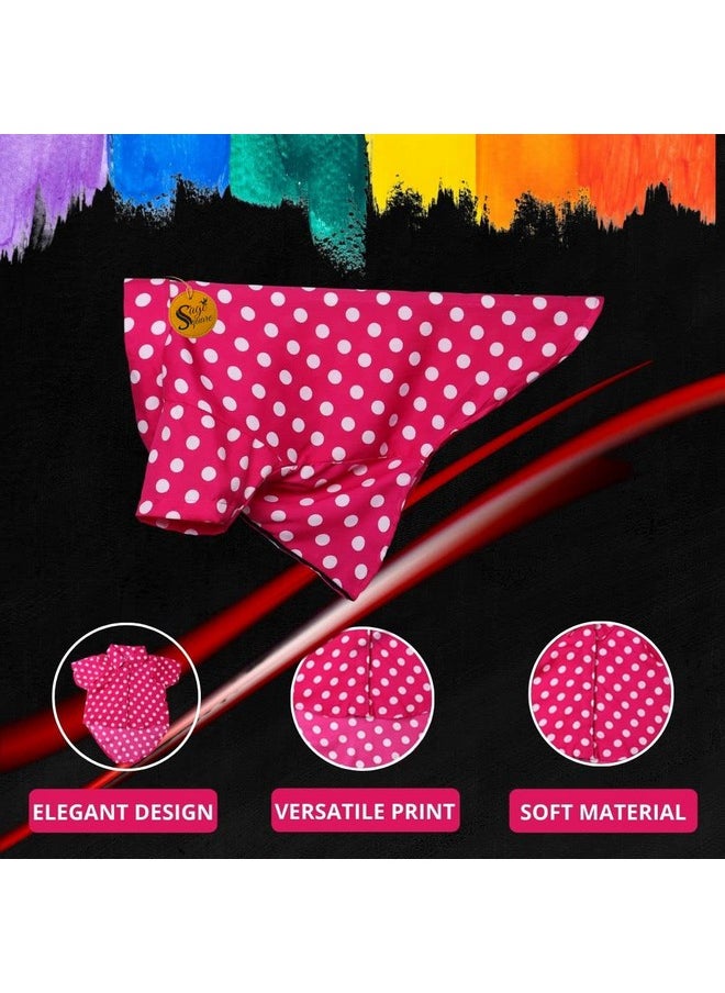 Sage Square Funky Soft Material Dog Shirt | Cool/Funky Print Pet | Soft Light Weight | Comfortable & Breathable Dog Clothing | Trendy Vest Outfit (Polka Pink) (Xxxlarge - 30Inch)  - Image 3
