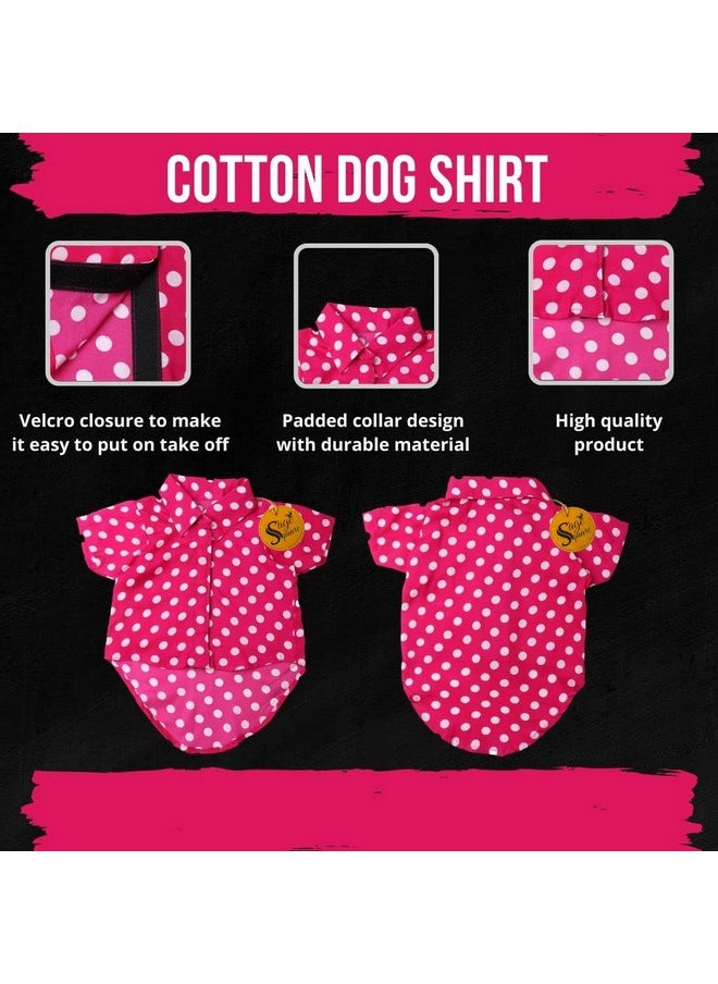 Sage Square Funky Soft Material Dog Shirt | Cool/Funky Print Pet | Soft Light Weight | Comfortable & Breathable Dog Clothing | Trendy Vest Outfit (Polka Pink) (Xxxlarge - 30Inch)  - Image 5