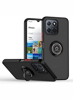 Honor X6/Honor X8 5G Case Cover Not fit Honor X8 4G Crystal CShockproof Ring Stand Phone Back Cove Scratch Resistant Reinforced Skin Silicone Protective Back Cover Black