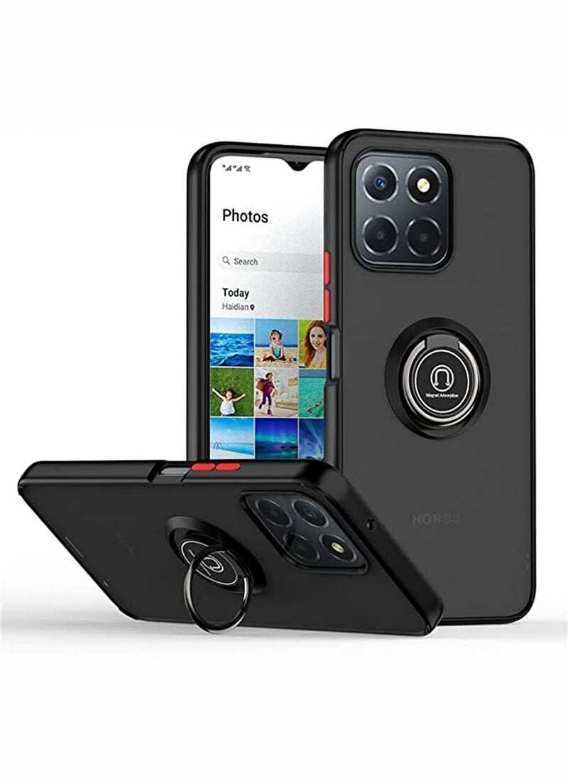 Generic - Honor X6/Honor X8 5G Case Cover Not fit Honor X8 4G Crystal CShockproof Ring Stand Phone Back Cove Scratch Resistant Reinforced Skin Silicone Protective Back Cover Black - Image 1