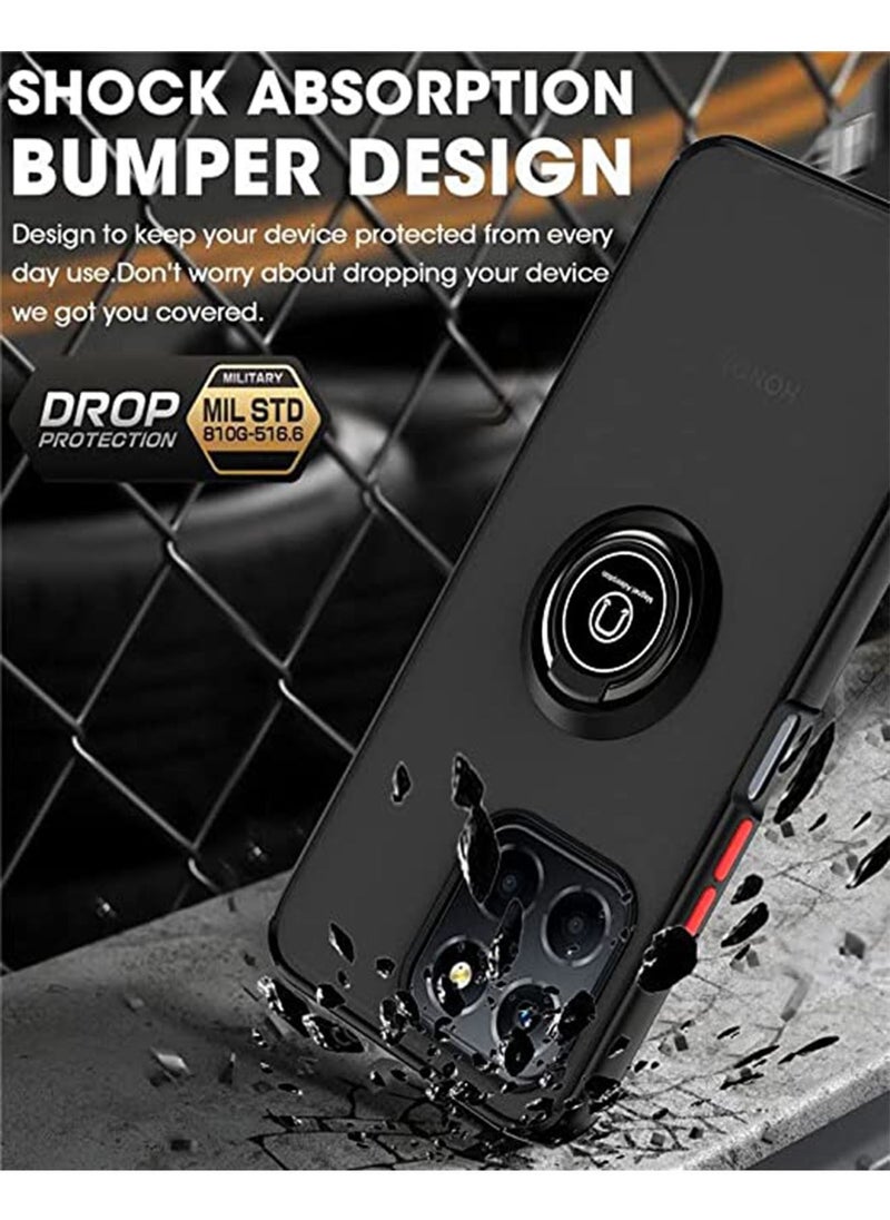 Generic - Honor X6/Honor X8 5G Case Cover Not fit Honor X8 4G Crystal CShockproof Ring Stand Phone Back Cove Scratch Resistant Reinforced Skin Silicone Protective Back Cover Black - Image 1