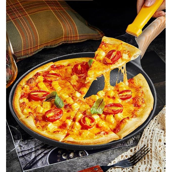 سكاي تاتش مقلاة كريب غير لاصقة مقاس 28 سم مطلية بالجرانيت من تاوا مع مقبض ستاي كول، مقلاة فطائر خالية من مادة Ptfe وPfoa لجميع المواقد، باللون الأسود - Image 3