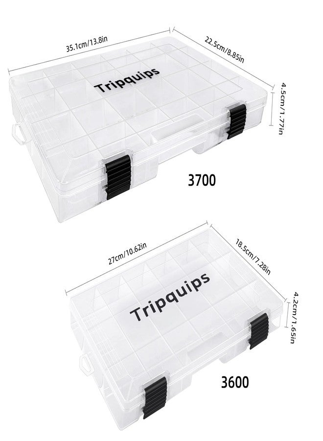 صناديق تخزين أدوات الصيد Tripquips 3600، صندوق تخزين بلاستيكي منظم مع فواصل قابلة للإزالة - صناديق أدوات الصيد - تخزين أدوات الصيد - صناديق أدوات الصيد 3700 - منظم صندوق من عبوتين/4 عبوات - 3600 4 عبوات - Image 3
