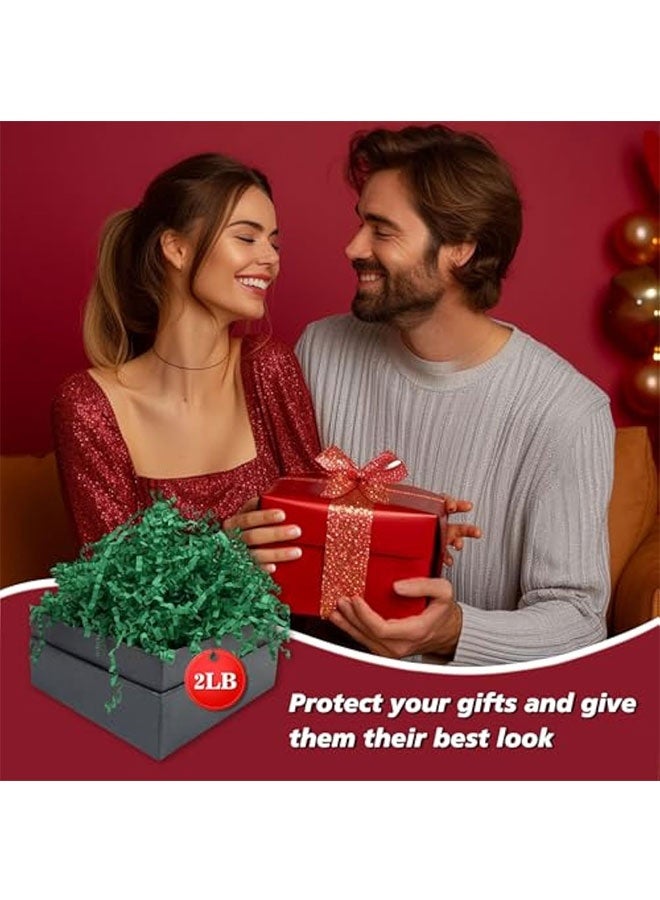 تجعيد قطع الورق العشب وسادة الورق Streamer لعيد الميلاد حفل الزفاف عيد الميلاد عروسة الخطوبة الحرفية صناديق الهدايا أكياس حشو الديكور 100 غرام أخضر - Image 2