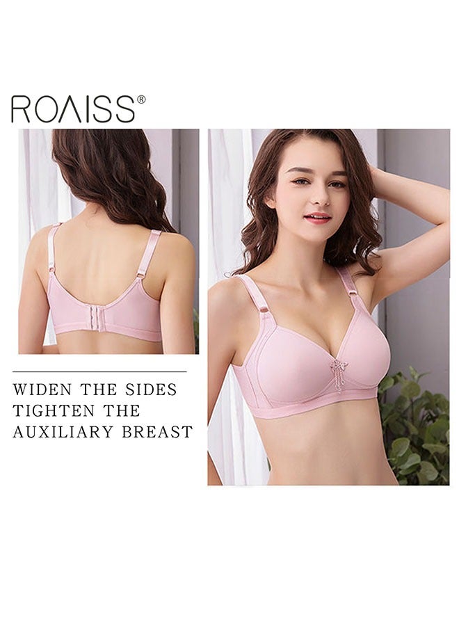 roaiss 3 حمالات صدر بدون حواف فولاذية، ملابس داخلية رفيعة من القطن الخالص بدون عظم، حزام كتف قابل للتعديل، 4 صفوف، 3 خطاف - Image 5