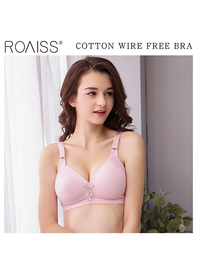 roaiss 3 حمالات صدر بدون حواف فولاذية، ملابس داخلية رفيعة من القطن الخالص بدون عظم، حزام كتف قابل للتعديل، 4 صفوف، 3 خطاف - Image 4