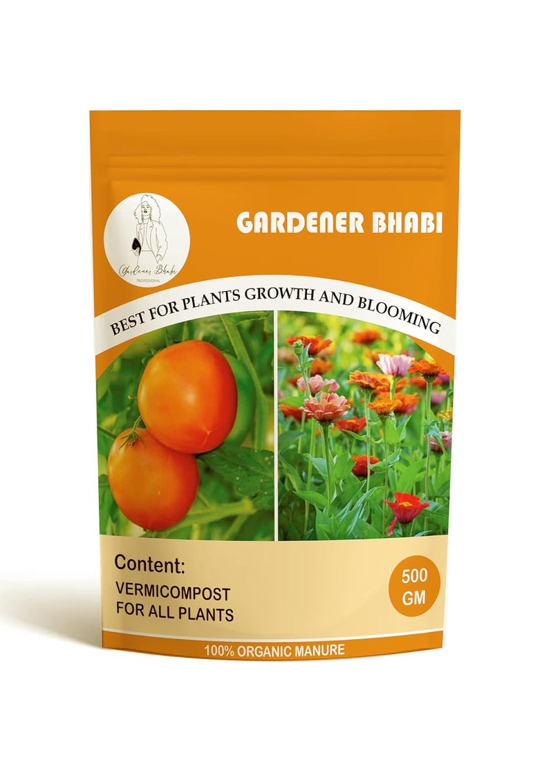 Gardener Bhabi Gardener Bhabi Organic Vermicompost For Plants 500gm  - Image 1