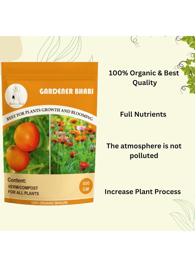 Gardener Bhabi Gardener Bhabi Organic Vermicompost For Plants 500gm  - Image 5