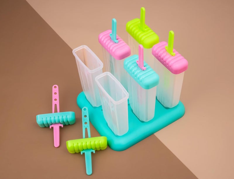 Xmart india Food Grade Plastic Popsicle Mold BPAFree Homemade Ice Pop Maker Reusable Ice Pop Makers Homemade Popsicle Frozen Ice Cream Moulds Tray Kulfi Candy Ice Lolly MoldMulticolor