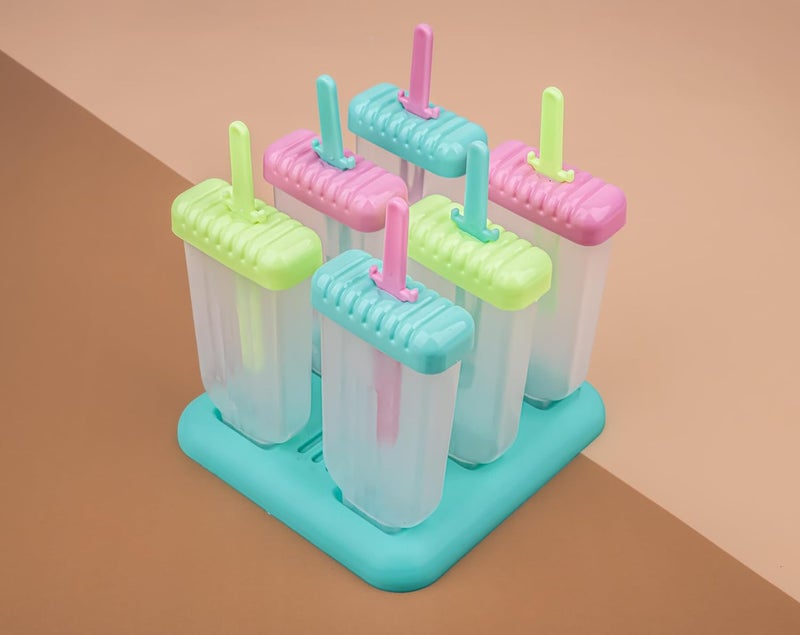 Xmart india Food Grade Plastic Popsicle Mold BPAFree Homemade Ice Pop Maker Reusable Ice Pop Makers Homemade Popsicle Frozen Ice Cream Moulds Tray Kulfi Candy Ice Lolly MoldMulticolor