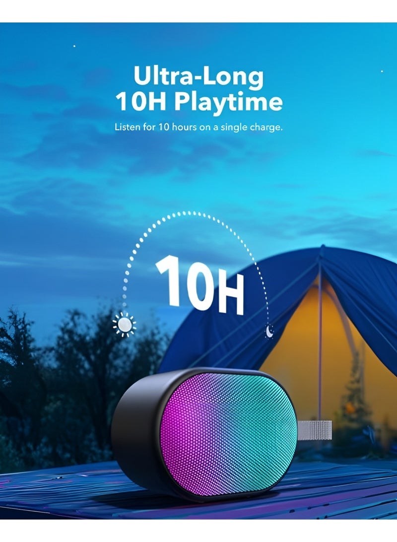 A31A0 Portable Bluetooth Speaker - Powerful 6W Sound, 10 Hours - Multiple Lighting Effects - Lightweight Design with Carrying Strap - Image 4