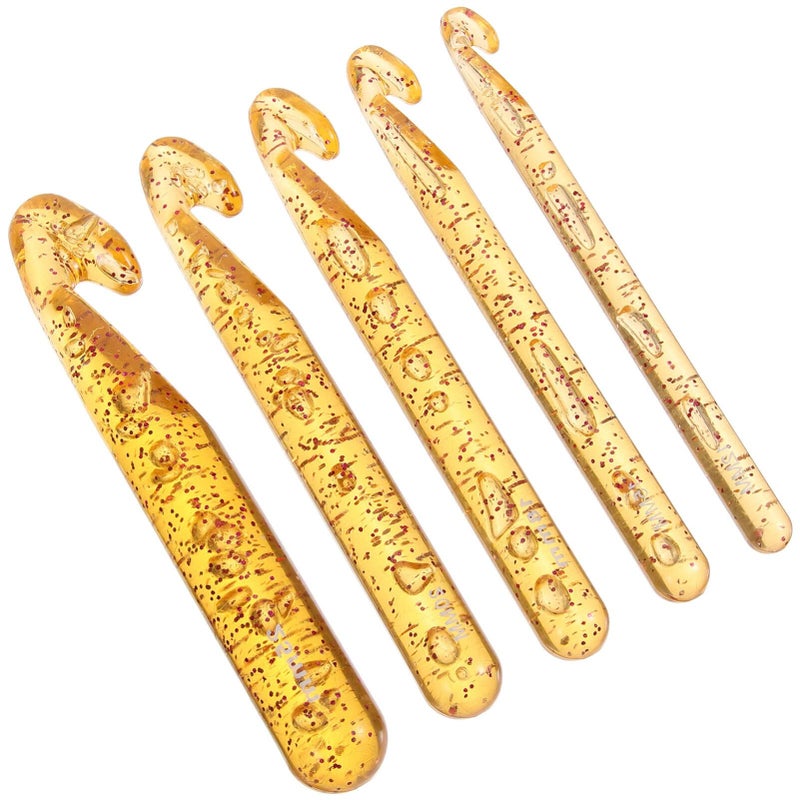 Ergonomic Crochet Hooks Set 5pcs Lightweight Aluminum Knitting Tools Comfortable Grip - Image 3