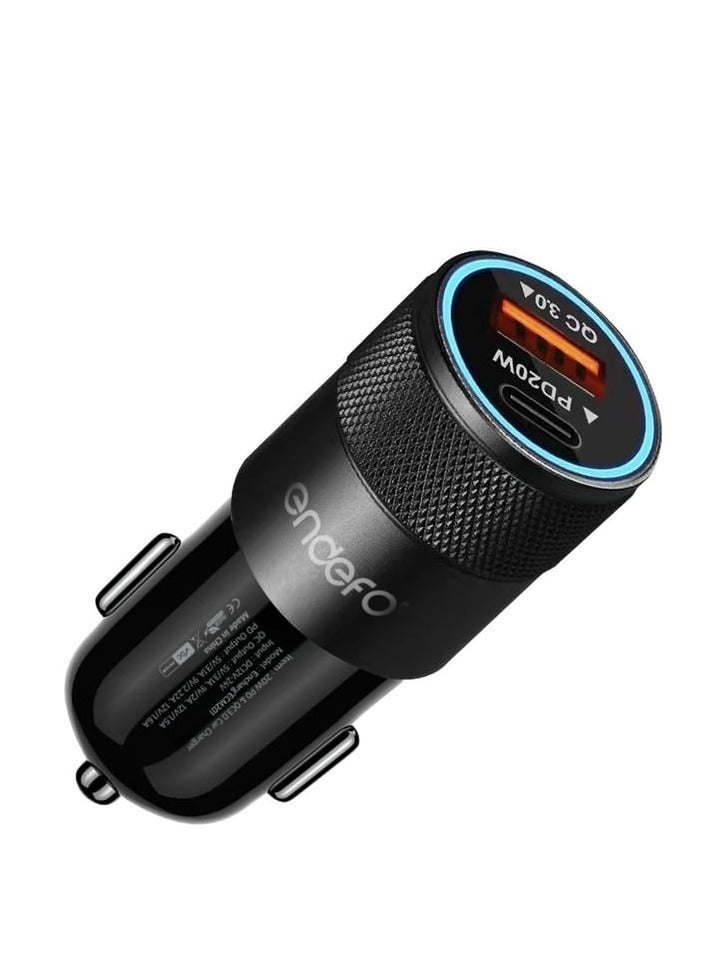 endefo شاحن 20 واط PD، مخرج مزدوج USB + Type-C، شحن سريع 3.0 - Image 1