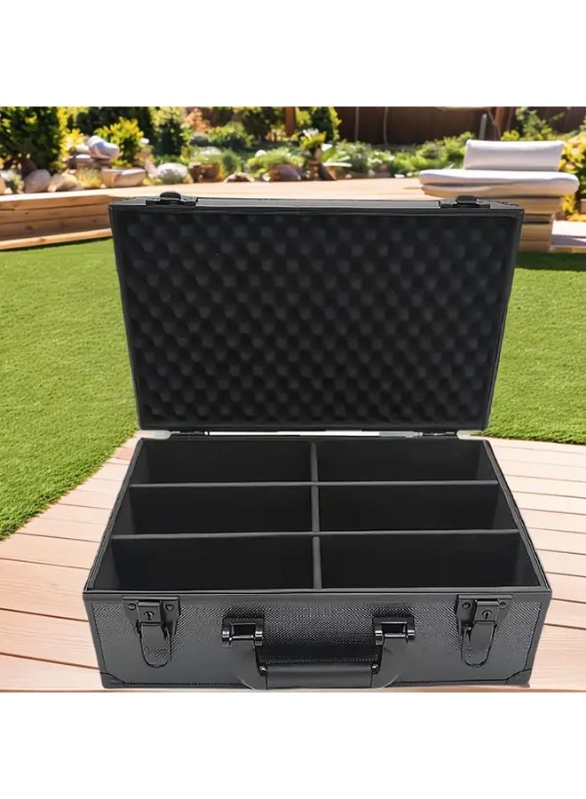 1 قطعة صندوق تخزين بطاقات من سبائك الألومنيوم الأسود، سعة كبيرة، هدية لهالوين وعيد الميلاد - Image 2