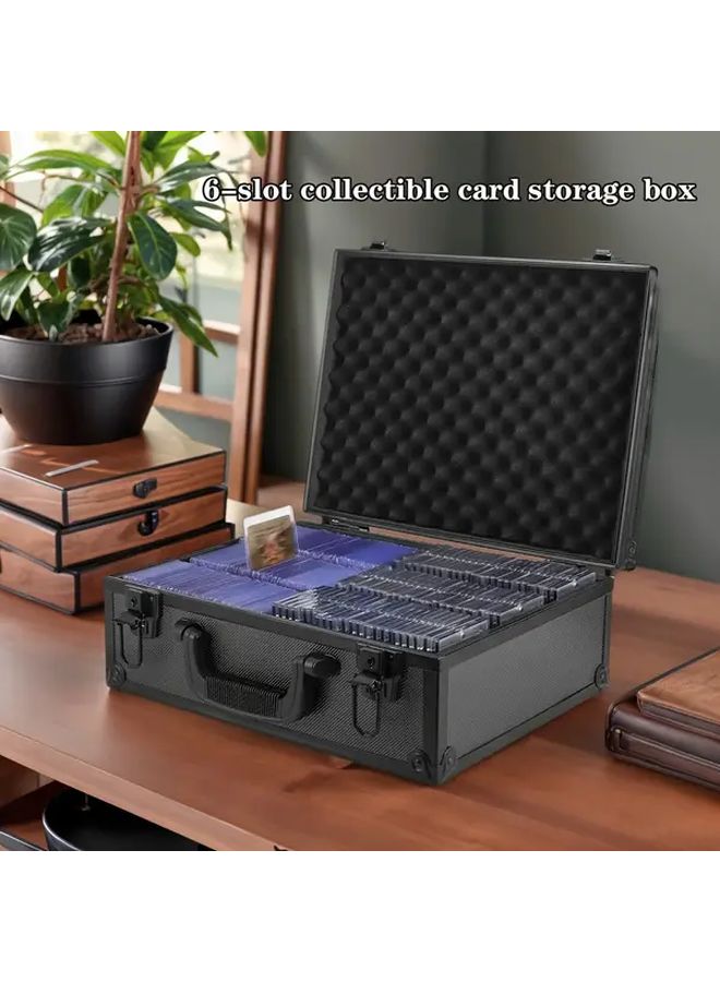 1 قطعة صندوق تخزين بطاقات من سبائك الألومنيوم الأسود، سعة كبيرة، هدية لهالوين وعيد الميلاد - Image 5