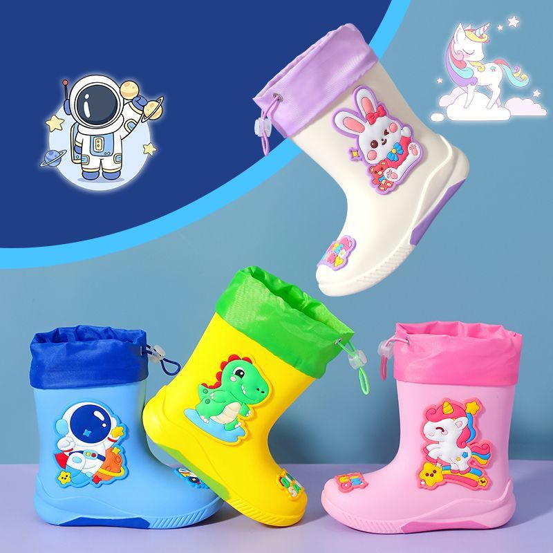Children'S Rain Boots, Universal Children'S Raincoat, Non-Slip Rain Boots, Water Shoes, Baby Men And Women, Cute Cartoon Warm - Image 3