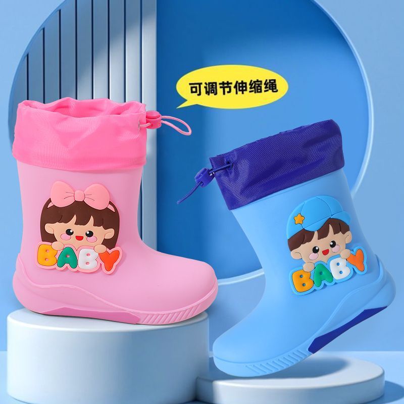 Children'S Rain Boots, Universal Children'S Raincoat, Non-Slip Rain Boots, Water Shoes, Baby Men And Women, Cute Cartoon Warm - Image 4