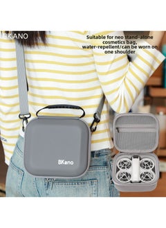 Generic Bkano Is Suitable For DJI Neo Bag For DJI Neo Cosmetics Bag Storage Box Stand-Alone Version Bag Stand-Alone Bag Portable Bag-Color:Neo Stand-alone Version Gray Pu Shoulder Storage Box-Size:About 17.5*16*8.9cm  - Image 2