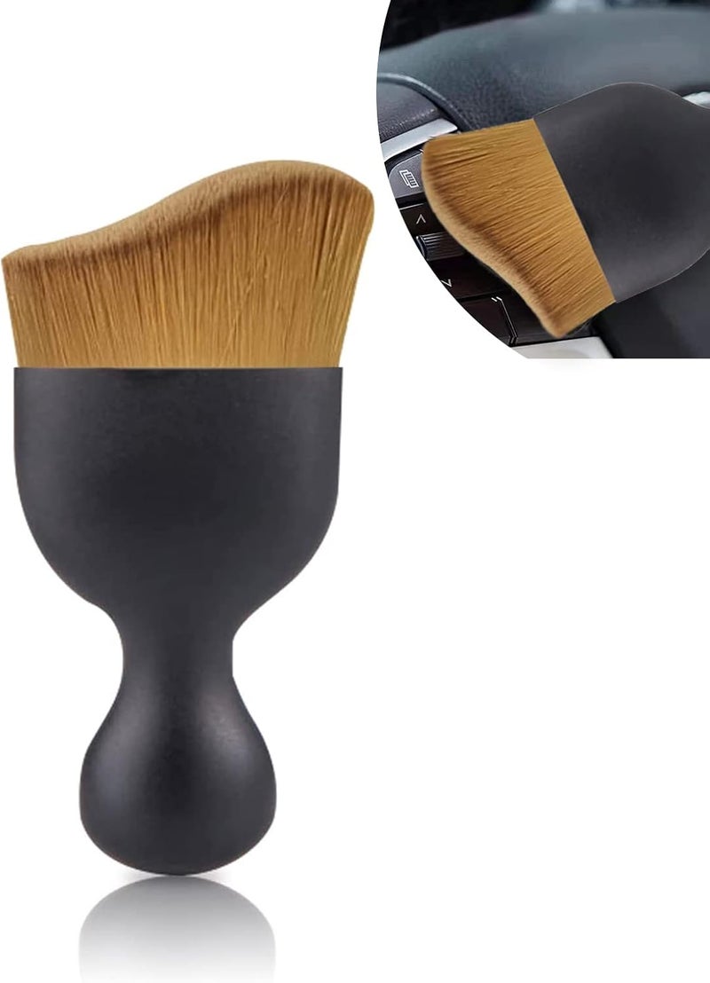 NGHEY 1 PC Car Interior Dust Brush, Auto Scratch Free Detailing Brush, Soft Car Interior Cleaning Brush Auto Accessories for Automotive Dashboard, Air Conditioner Vents, Computer (Dark Brown) - Image 1