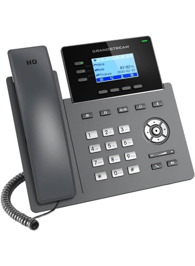 Grandstream GRP2603P 3-Line IP Phone with Integrated PoE, 6 SIP Accounts, Dual Gigabit Ports, 2.7-Inch Backlit LCD, HD Audio & GDMS, Black - Image 1