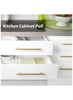 30 Pack Kitchen Cabinet Handles, 200mm Golden Brass Brushed Kitchen Door Handles, 128mm Hole Center T Bar Drawer Cupboard Handles with Screws, Kitchen Drawer Pulls- Bathroom Bedroom Wardrobe - pzsku/Z0C740865EBB5B88F7E50Z/45/_/1704981625/3c3b9f2d-b96d-41c9-bb89-eb8fde0acd9a