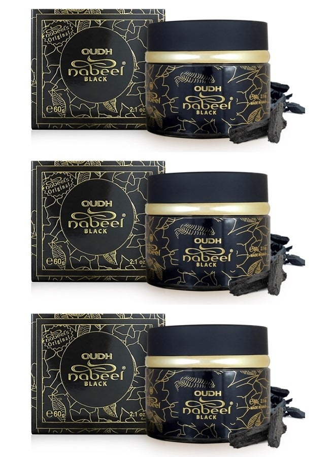 نبيل عبوة من 3 بخور نبيل أسود بالعود 60 جم - Image 1