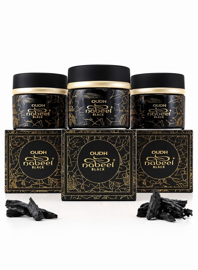 Nabeel Pack of 3 Nabeel Black Oudh Incense 60 GM Premium Arabian Bakhoor for Luxurious Long-Lasting Fragrance and Spiritual Ambiance - Image 1