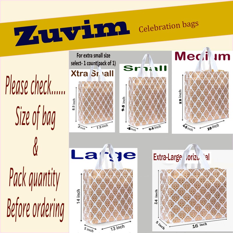 Zuvim Zuvim Carry Bag for Return Gifts | Reusable Shopping Canvas Fabric Bags, White-Gold Printed  - Image 2