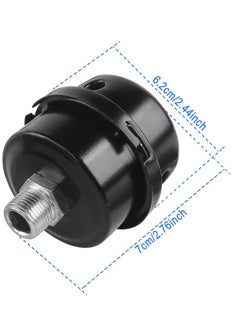 KASTWAVE Air Compressor Muffler, 3/8"16mm Thread Black Metal Suction Filter for Air Compressor Intake Filter Silencer 2Pack  - Image 5