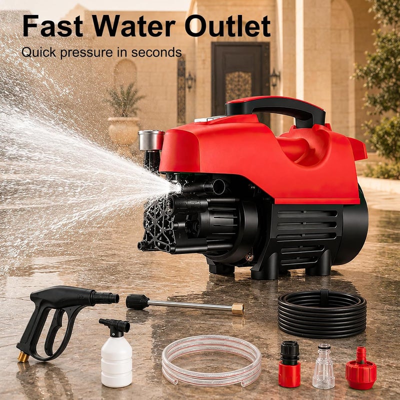 Favarey 2000W Electric High Pressure Washer, Power Washer with Hose, Detachable Water Gun, Electric Pressure Washer for Cleaning Cars, Fences, Pool, Patios - Image 3