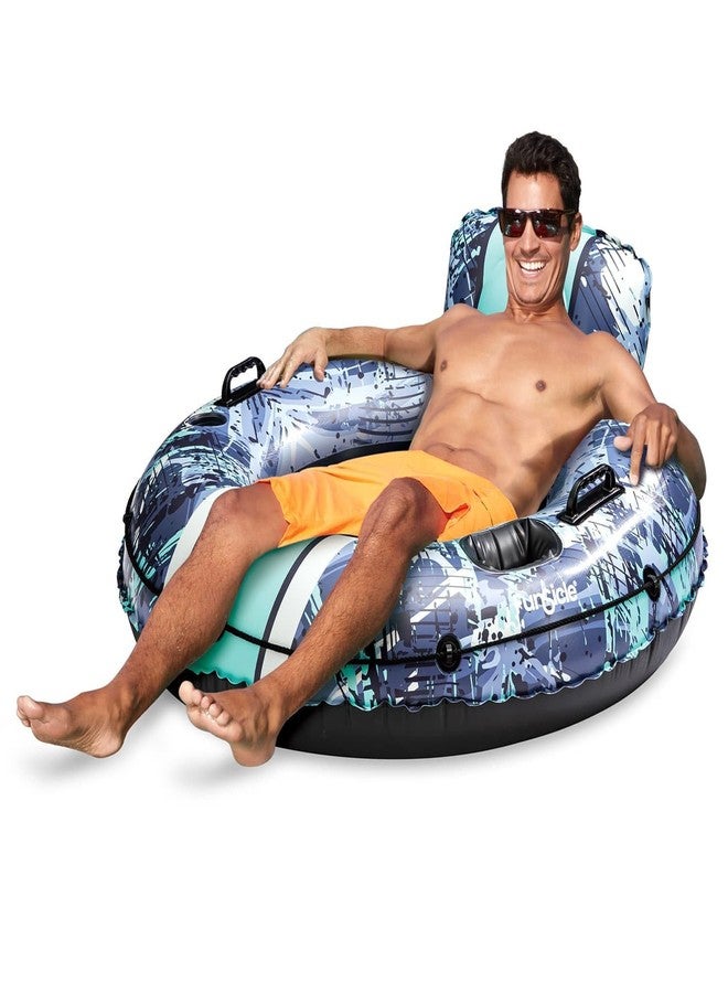 Funsicle 4ft Sierra Blue Lounge, Inflatable River Tube Float, Lagoon Blue, Adults, Unisex - Image 1