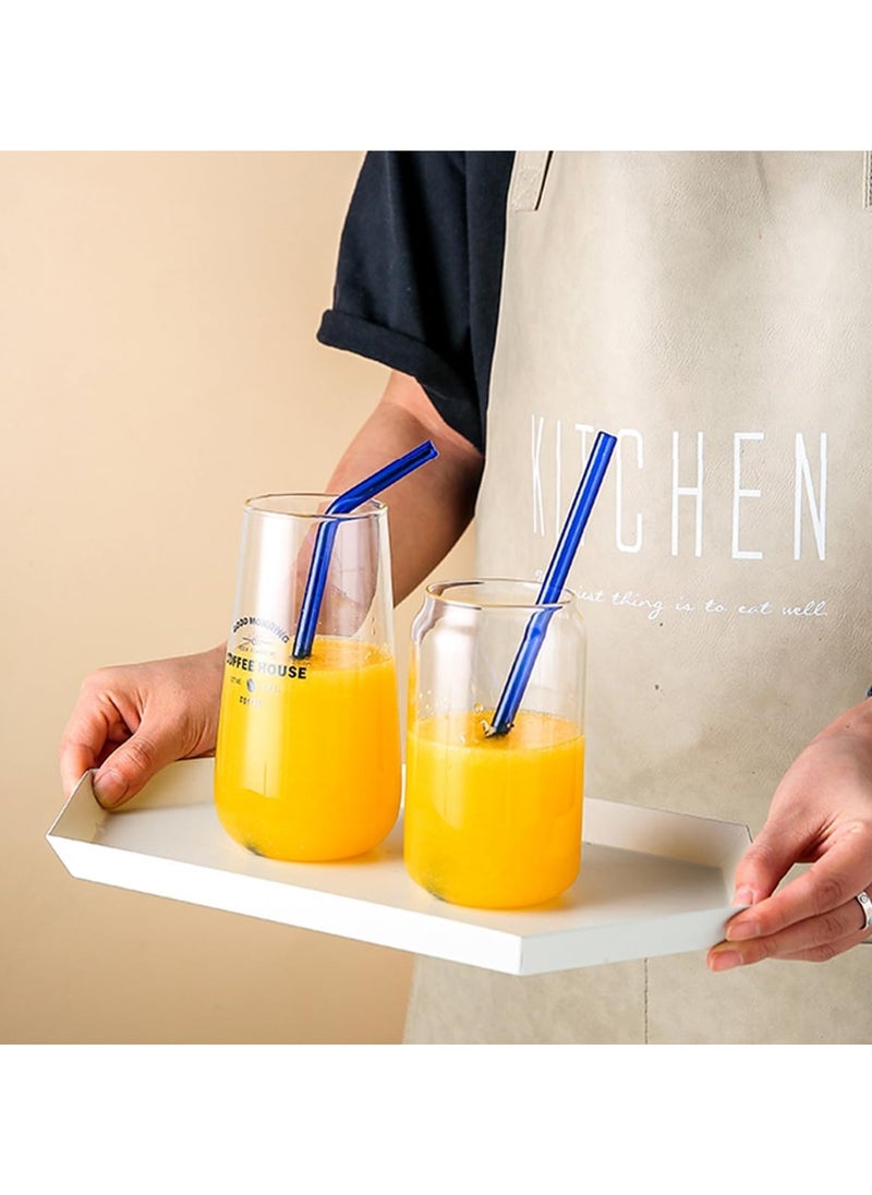 Generic - A set of colorful glass straws of 5 pieces 4 pieces of straw and 1 brush Healthy and environmentally friendly suitable for drinking and juice for breakfast multi-colored - Image 1