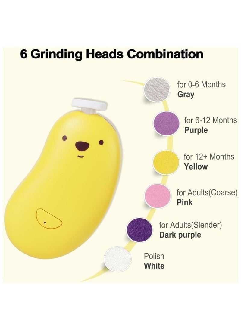 Oasisgalore 1 Set Yellow Electric Rechargeable Baby Nail File  - Image 3