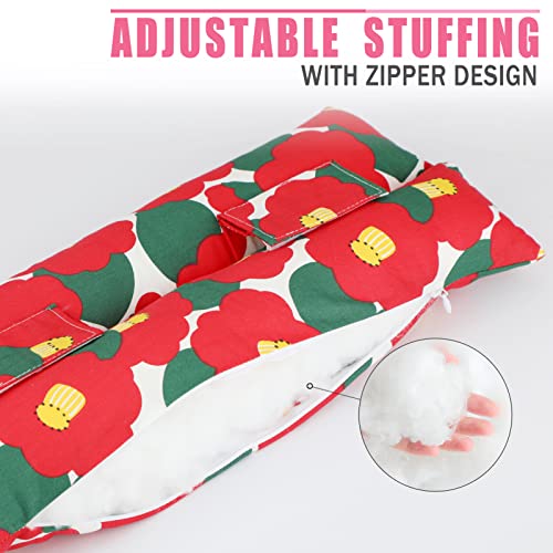 HapiPoppy Hysterectomy Pillow Abdominal Post Surgery Pillows with Pocket Comfort for Ice Heat Packs Tummy Tuck Belly Incision Recovery Seatbelt Gifts Women Patients Red Flower - Image 5