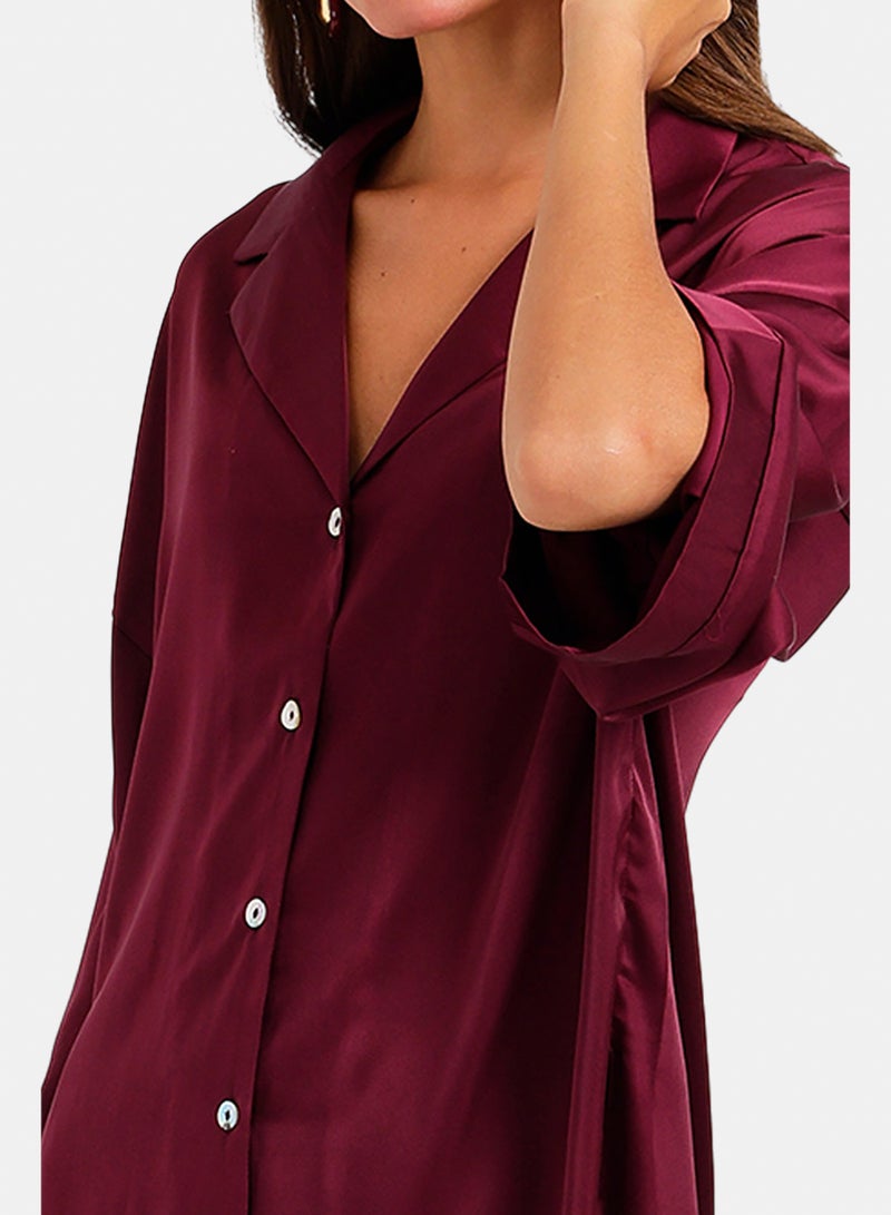 Carina Contrast-Button Satin Set - Image 5